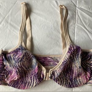 Victoria's Secret Purple and Cream Bra with Textured Design